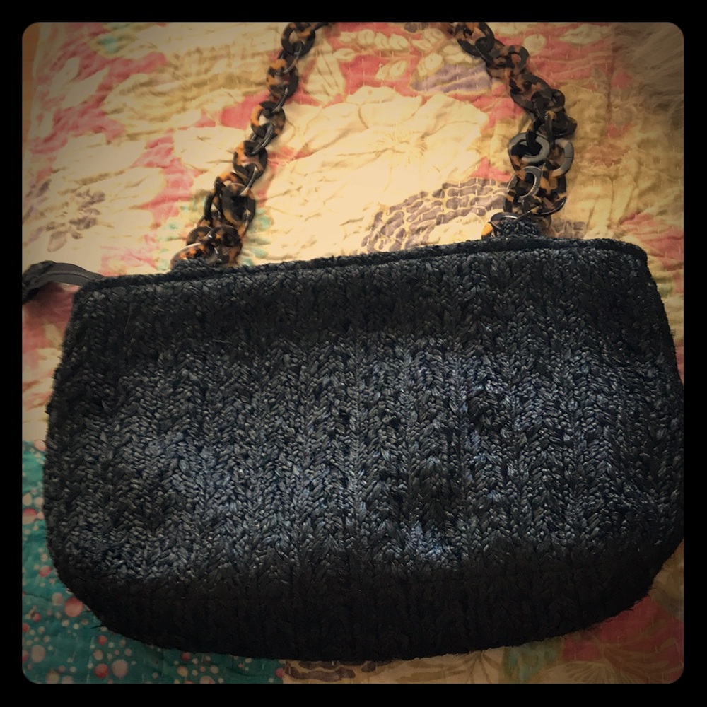 Collezione Vintage straw bag, w/ faux  tortoise,sexy summertime